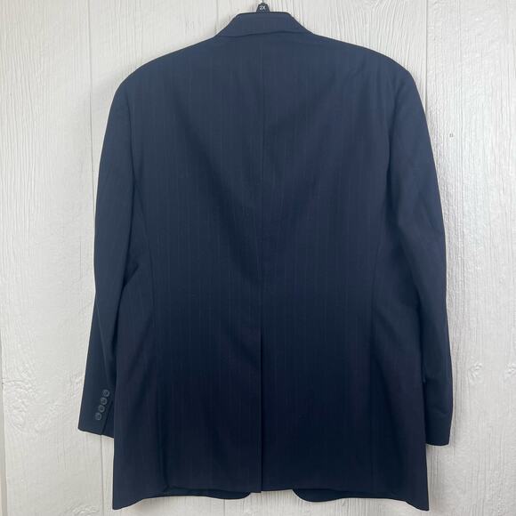 Austin Reed Blazer /Dress jacket mens44L pure new wool WoolMark Blue Pinstripe - Picture 4 of 9